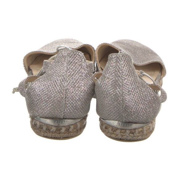 Stuart Weitzman Metallic Sparkle Walk My Way Lace Up Espadrille Sandals Size 9.5 - Picture 4 of 6